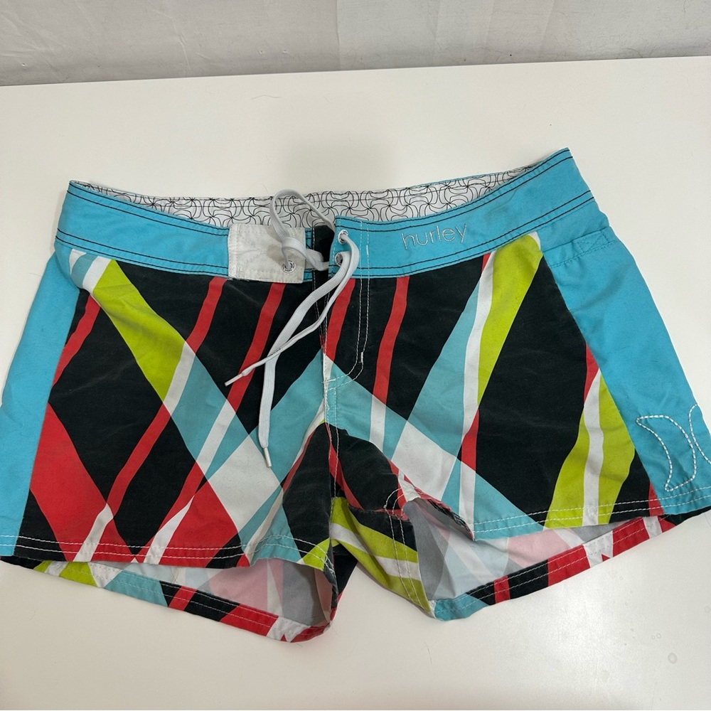 Hurley Womens Multicolored Geometric Board Shorts Size 9
